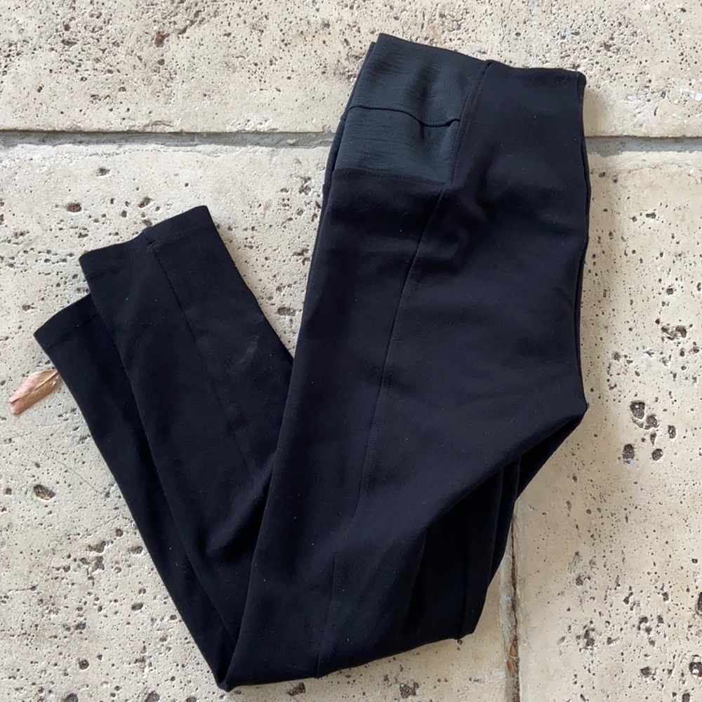 Zara Black Wide Elastic Waist Band Slimming Leggings!